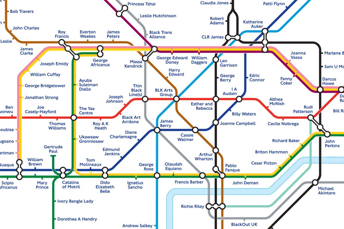Black History Tube Map detail - enlarge
